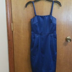 Express, blue, satin dress